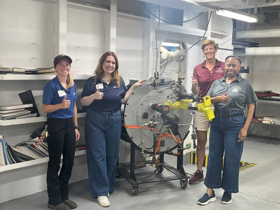 Group photo with machinery